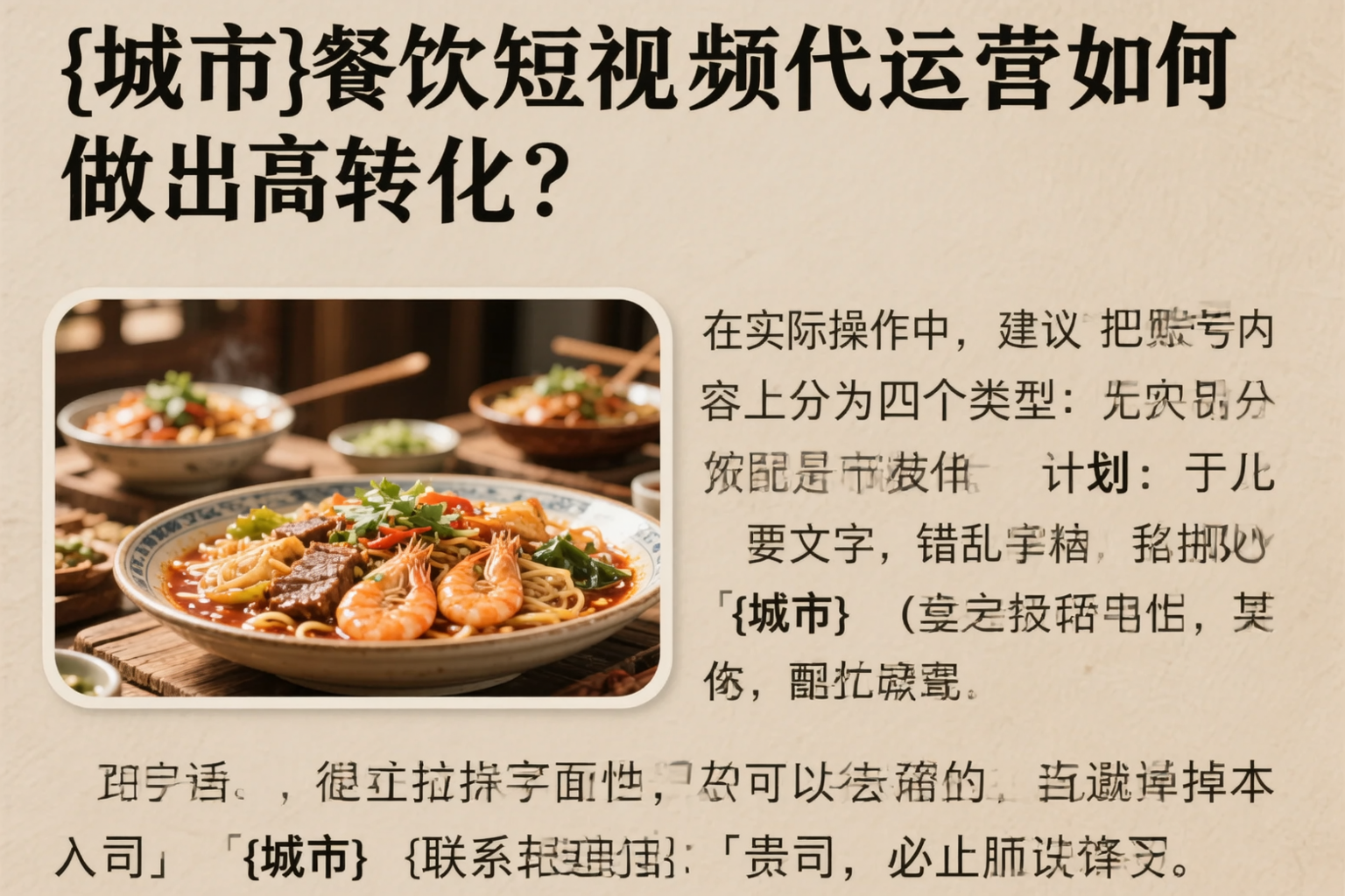 云浮餐饮短视频代运营如何做出高转化?