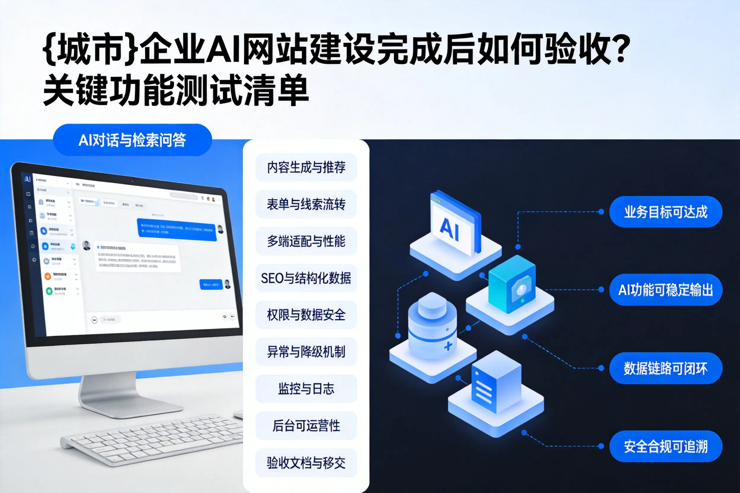 云浮企业AI网站建设完成后如何验收？关键功能测试清单