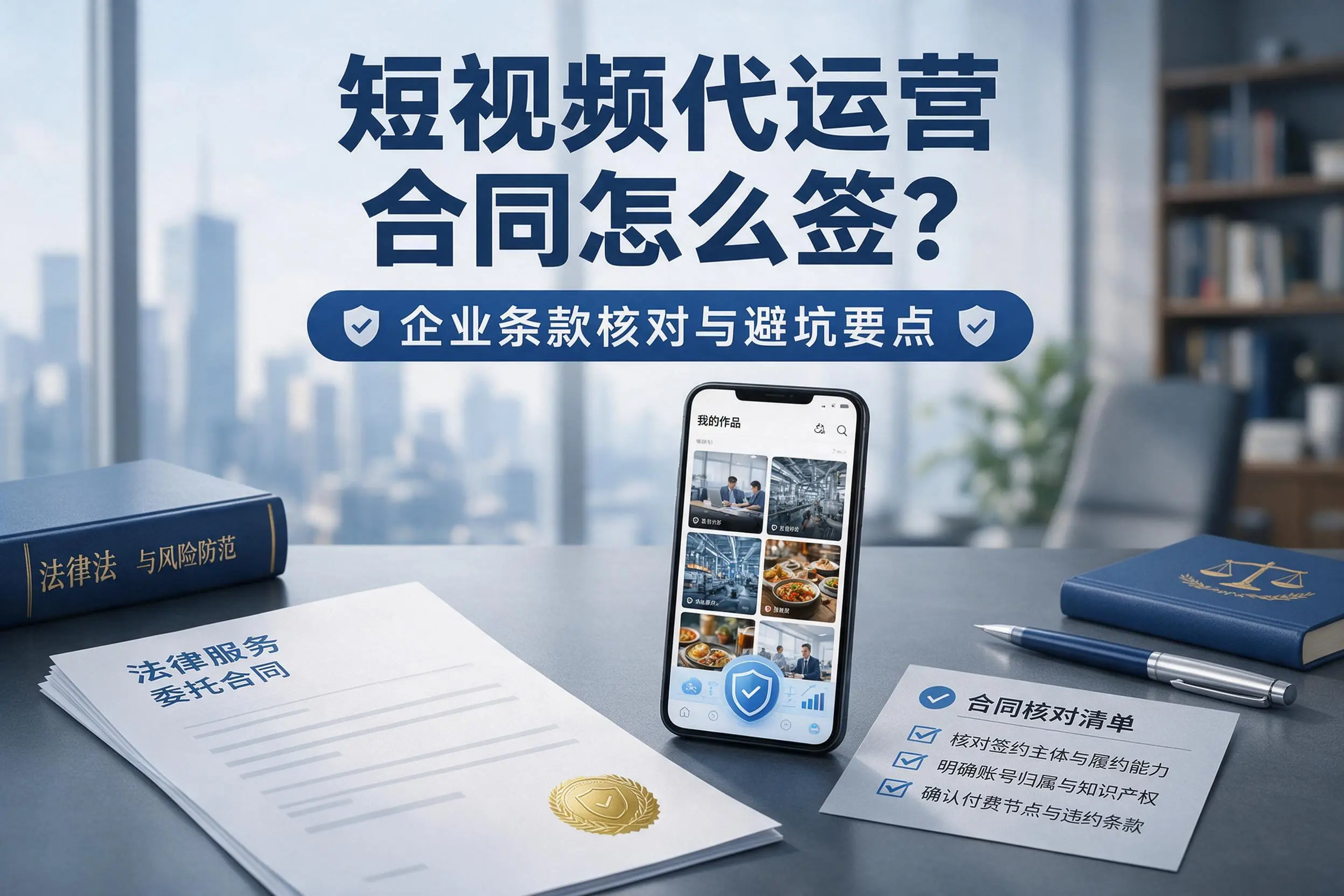 短视频代运营合同怎么签?云浮企业条款核对与避坑要点