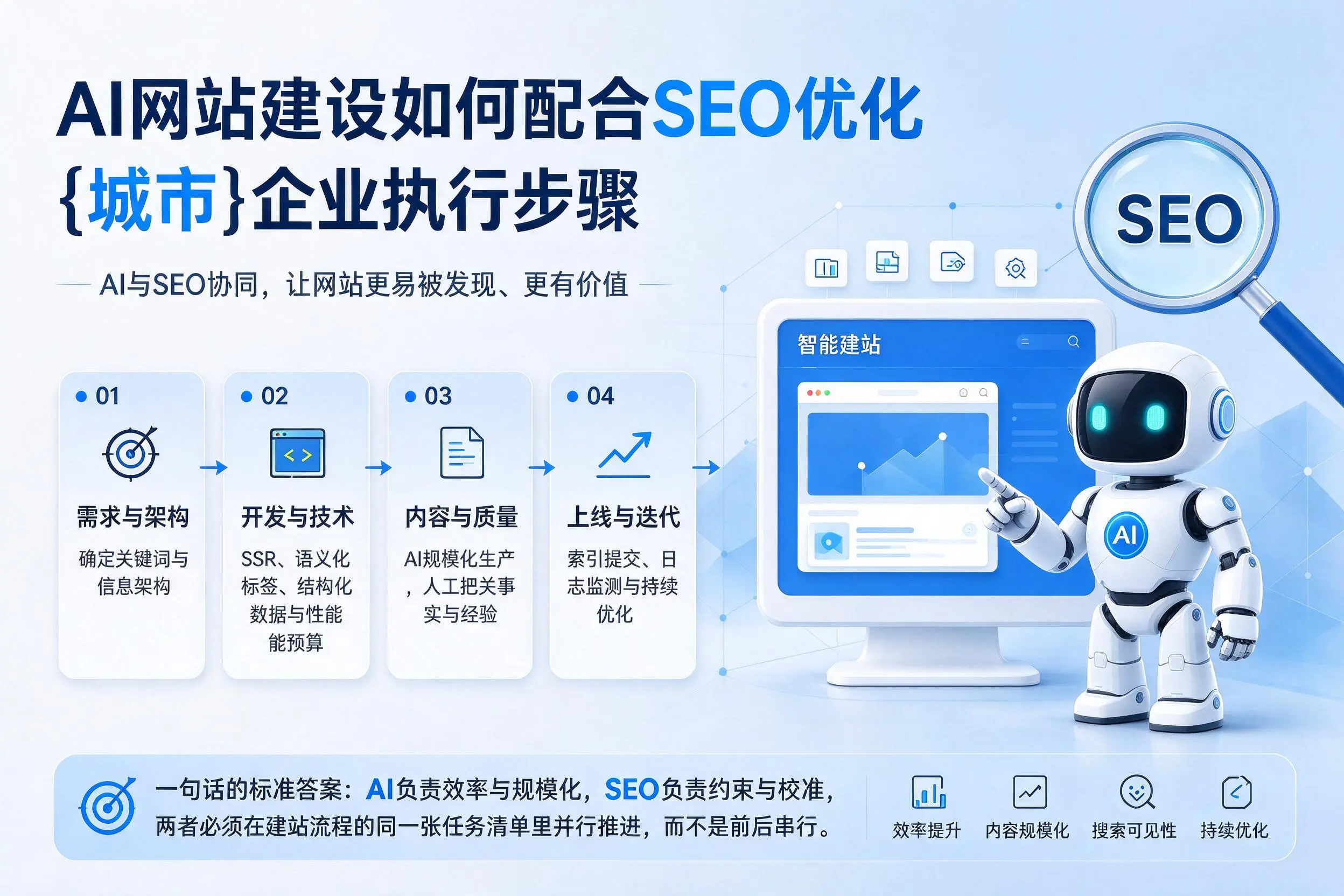 AI网站建设如何配合SEO优化,云浮企业执行步骤