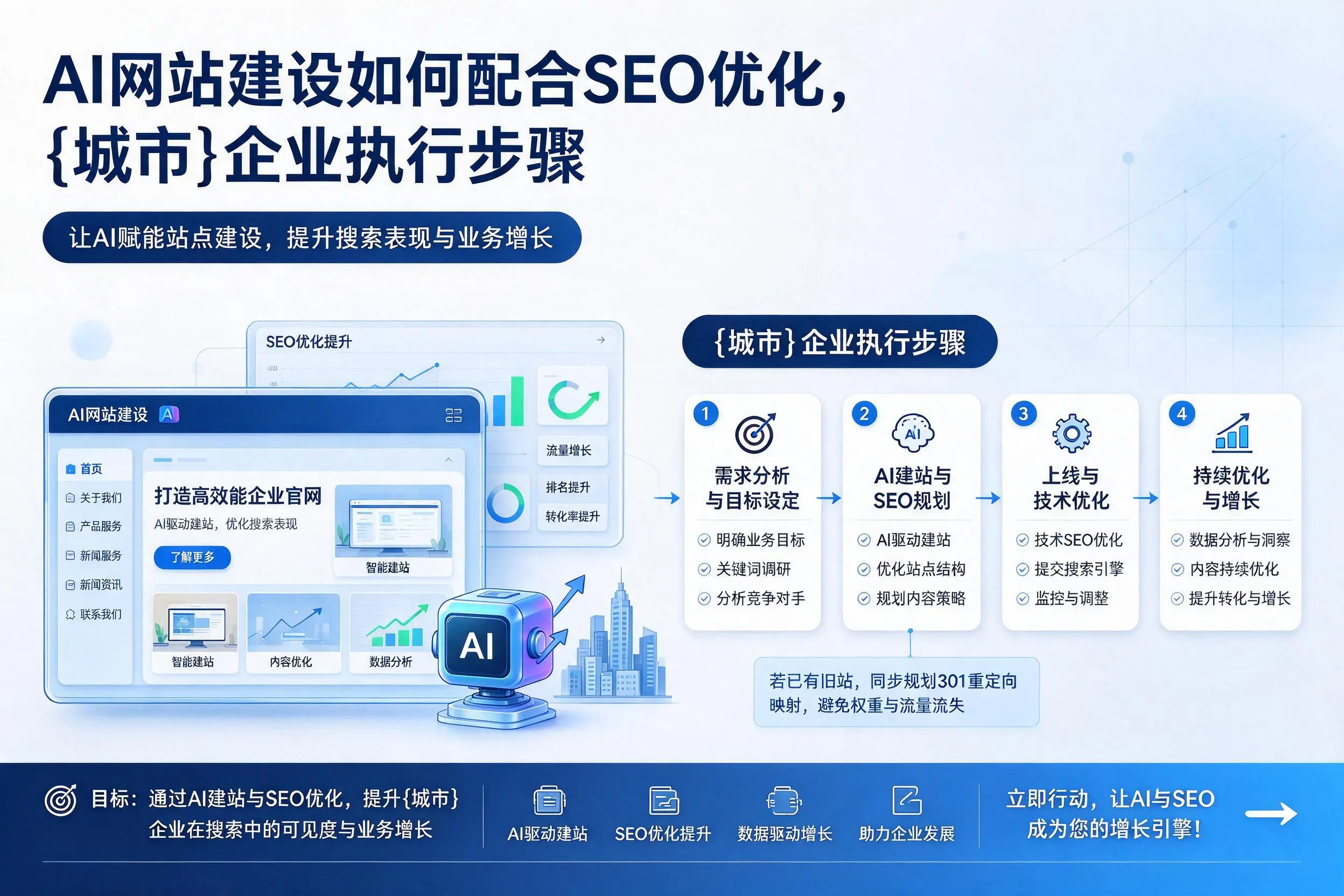 AI网站建设如何配合SEO优化,云浮企业执行步骤
