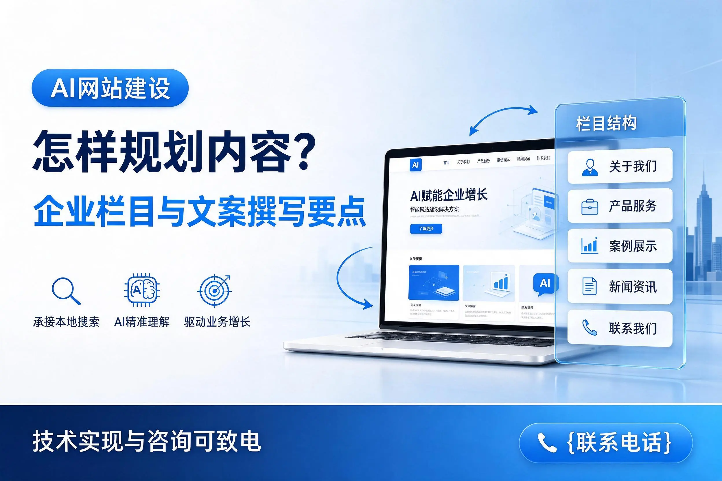 AI网站建设怎样规划内容?云浮企业栏目与文案撰写要点
