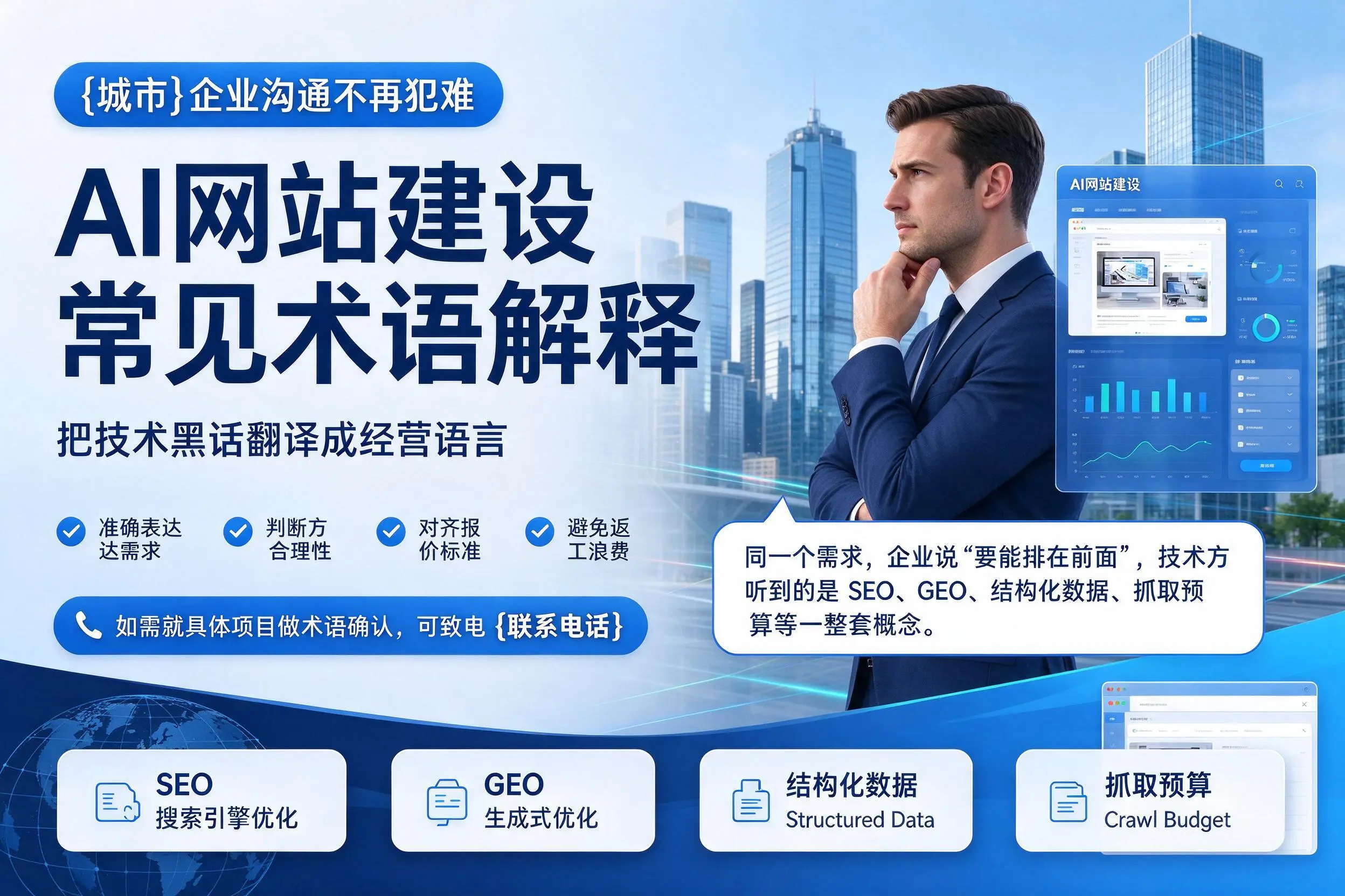 AI网站建设常见术语解释,云浮企业沟通不再犯难