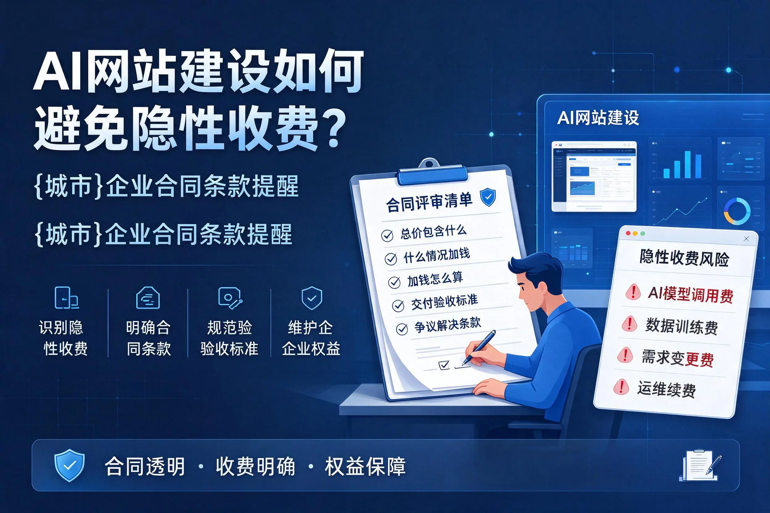 AI网站建设如何避免隐性收费?云浮企业合同条款提醒