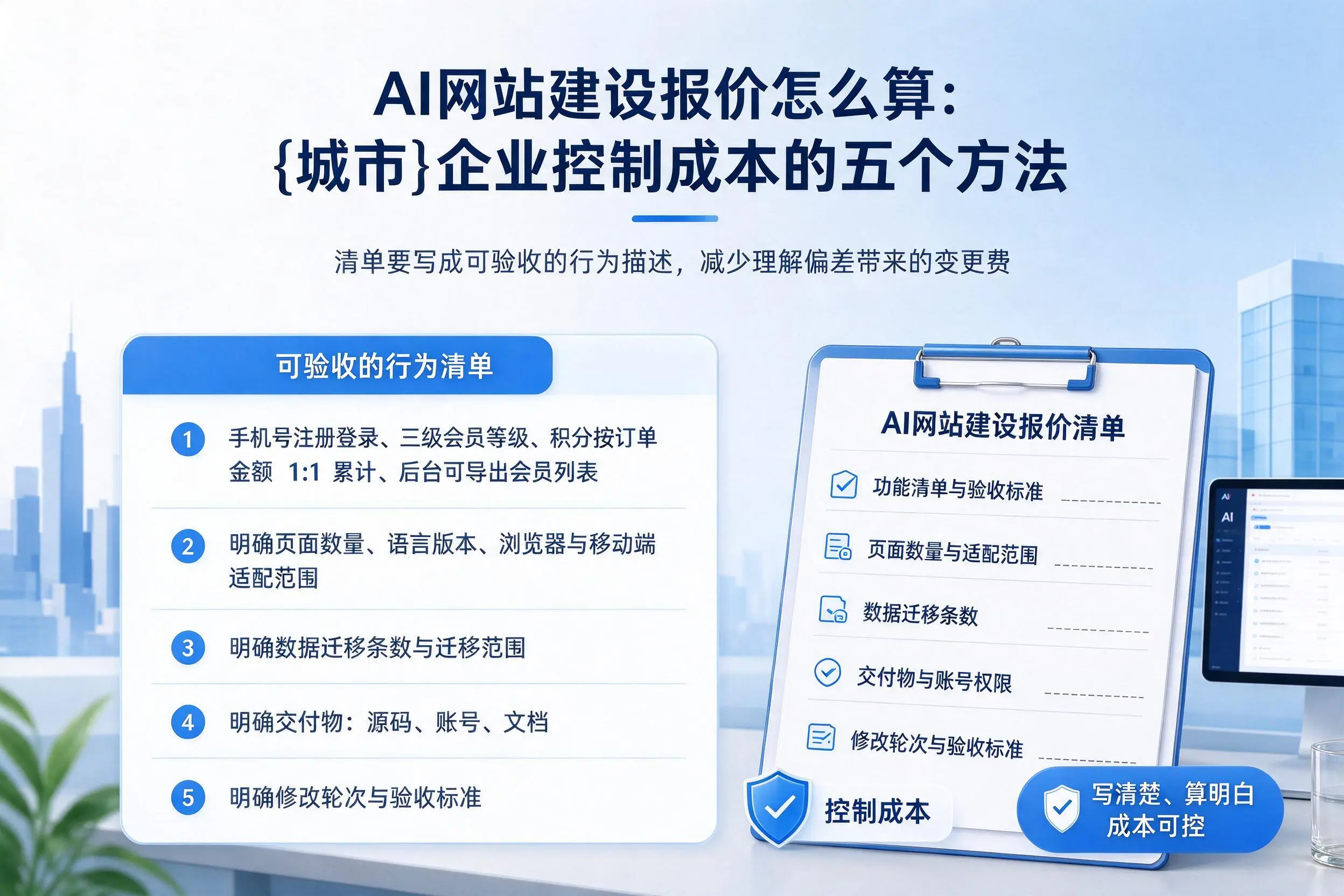 AI网站建设报价怎么算：云浮企业控制成本的五个方法